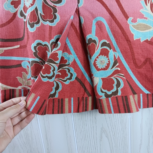Loft by Ann Taylor Floral Pink Blue & Red Skirt size 2P knee lenght - Picture 5 of 12